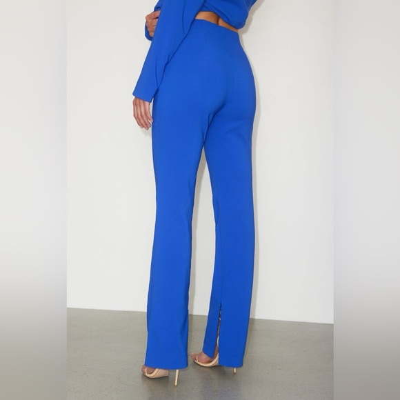 Dynamite Helena Flared Hi Waist Sapphire Blue Pants Size 4 NWT Brand New - Picture 12 of 12